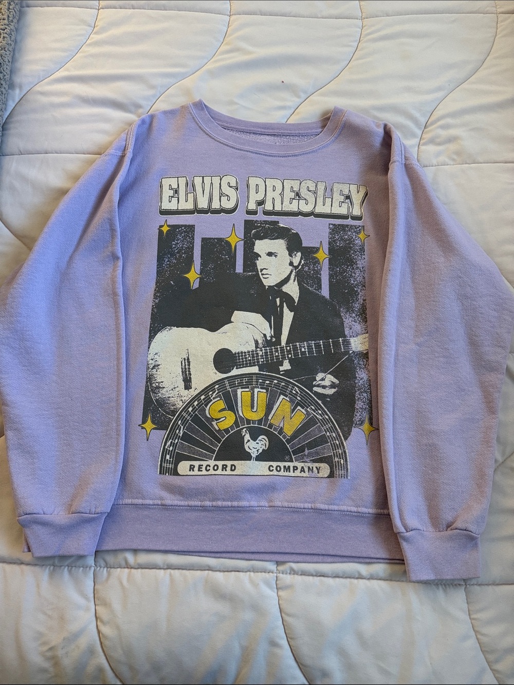 Recycled Karma  Elvis Lavender Fleece Pullover